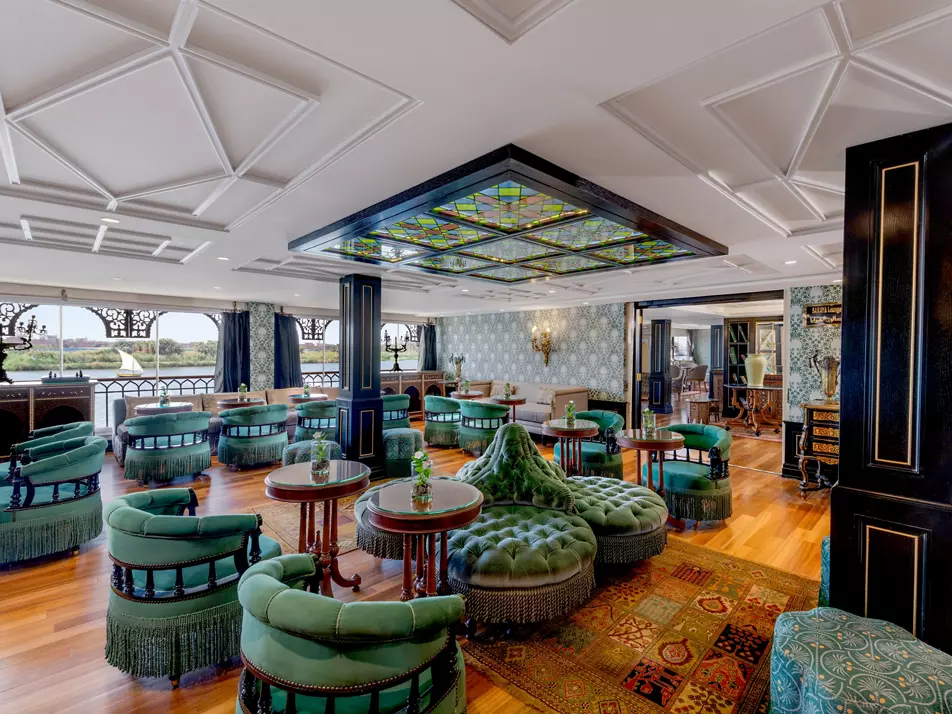 Lounge aboard the Mövenpick SS Misr Nile cruise